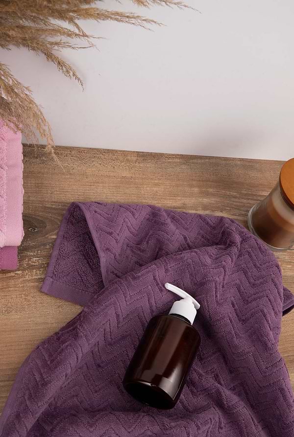 Фото - Полотенце для рук GM Textile махровое жаккардовое велюр темно-фиолетовый 40х70