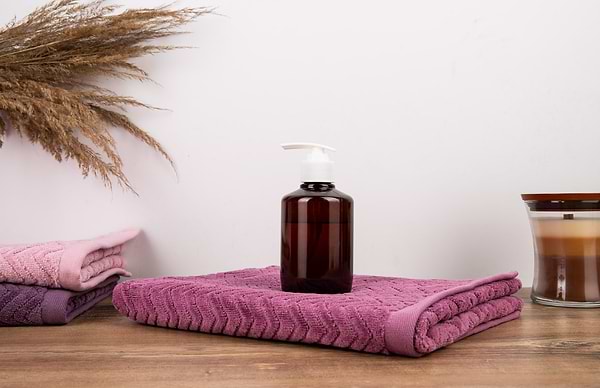 Фото - Рушник для обличчя GM Textile махровий жакардовий велюр світло-фіолетовий 50х90