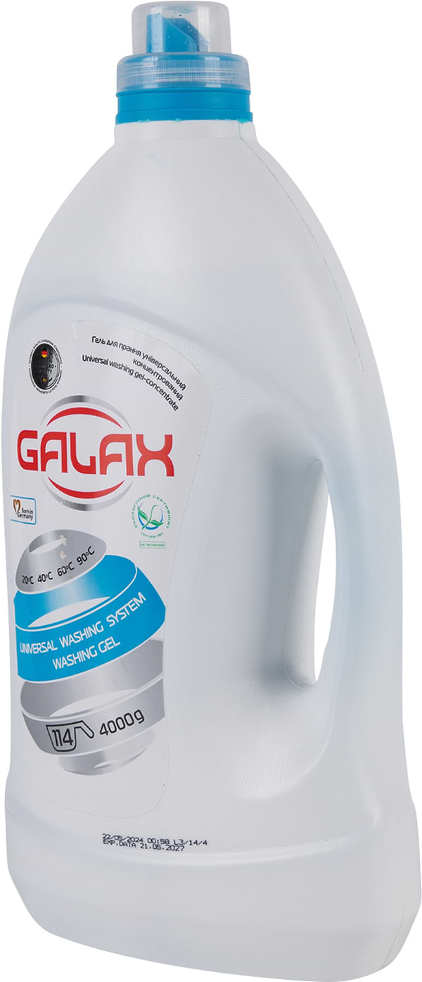 Фото - Гель для прання GALAX універсальний концентрований "Fresh Mint" 4000 г, 114 циклів