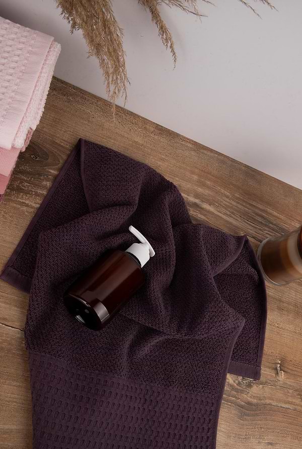 Фото - Рушник для рук GM Textile махровий вафельний бордюр темно-коричневий 40х70