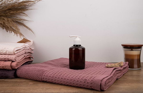 Фото - Полотенце банное GM Textile махровое вафельное бордюр терракот 70х140