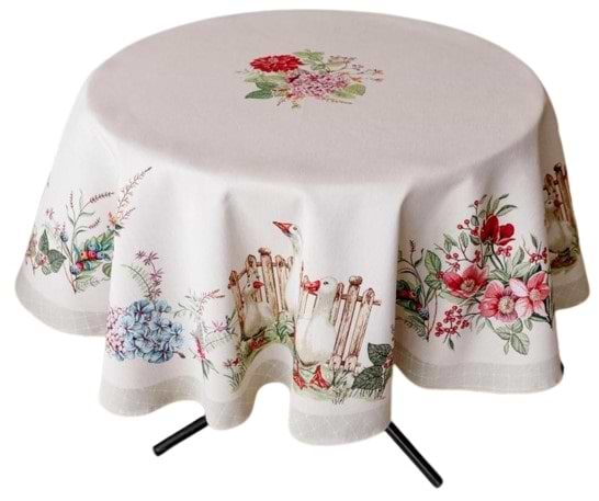 Фото - Скатертина кругла Прованс Гуси D180 см (034131) Фото - Скатертина кругла Прованс Гуси D180 см (034131)