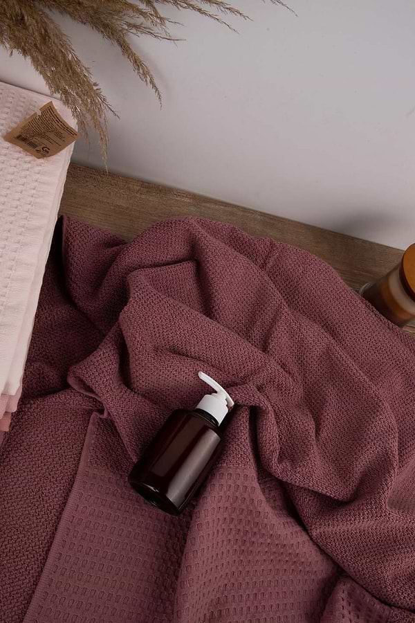 Фото - Полотенце банное GM Textile махровое вафельное бордюр терракот 70х140