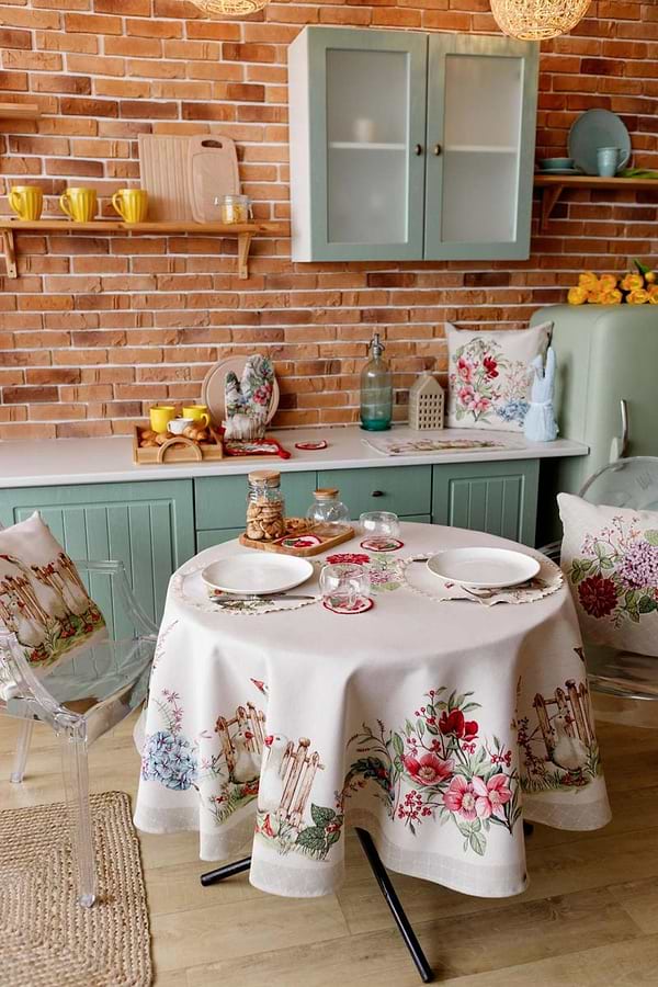 Фото - Скатертина кругла Прованс Гуси D180 см (034131)