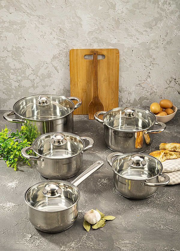 Фото - Набор посуды Ardesto AR1910PS Gemini Gourmet Varese 10 пр.