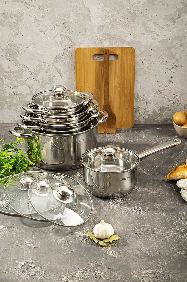 Фото - Набор посуды Ardesto AR1910PS Gemini Gourmet Varese 10 пр.
