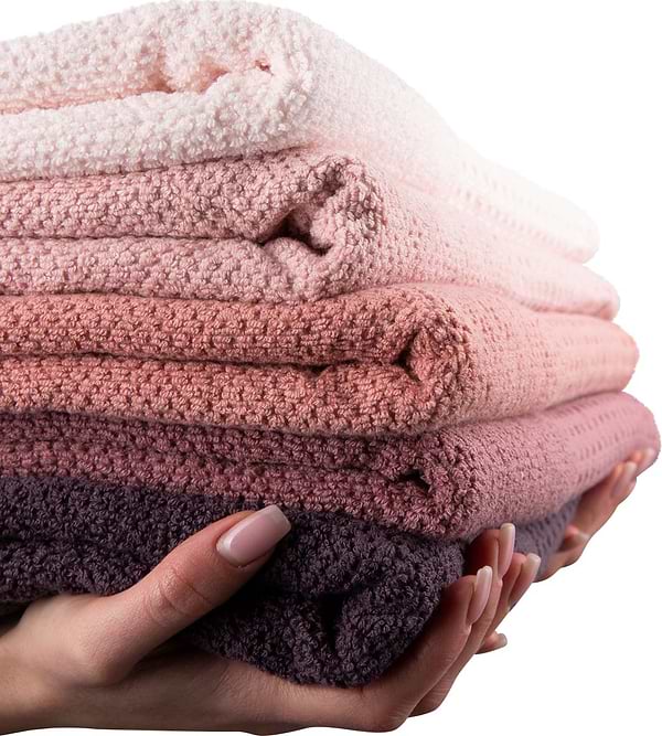 Фото - Рушник банний GM Textile махровий вафельний бордюр світло-теракотовий 70х140