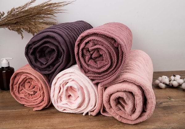 Фото - Рушник банний GM Textile махровий Бабл Зеро Твіст світло-теракотовий 100х150