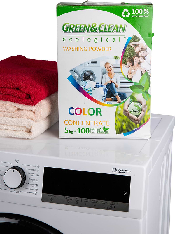 Фото - Стиральный порошок Green&Clean Professional д/цвет.вещей 5 кг., 65 циклов