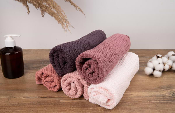 Фото - Рушник для рук GM Textile махровий вафельний бордюр світло-кораловий 40х70