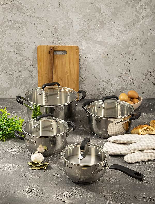 Фото - Набор посуды Tefal E493S874 Cook&Cool 8 пр., 18/20/24 см, сотейник 16 см с/кр