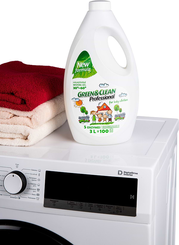 Фото - Гель для стирки Green&Clean Professional д/детского белья 3л (100 циклов)