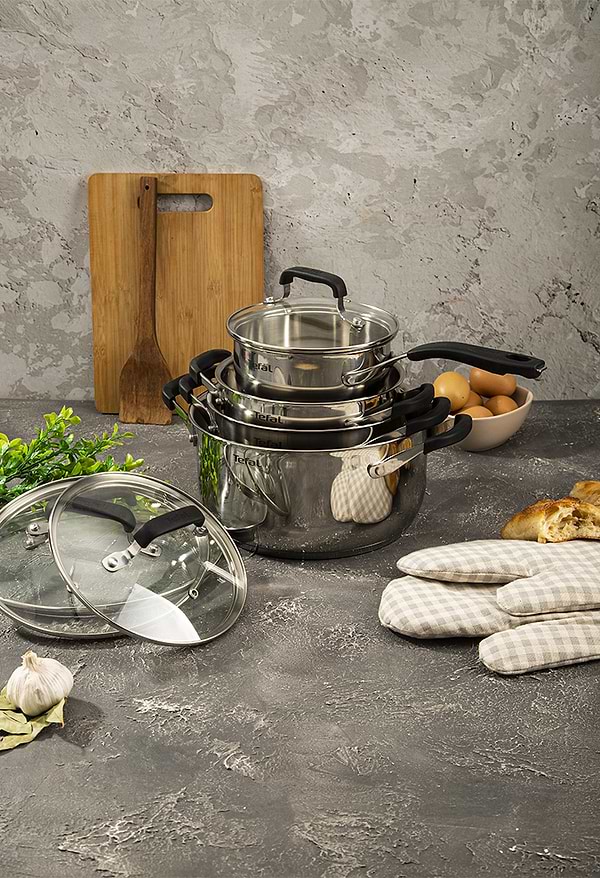 Фото - Набор посуды Tefal E493S874 Cook&Cool 8 пр., 18/20/24 см, сотейник 16 см с/кр