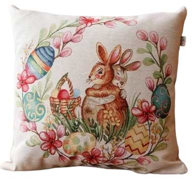 Подушка декоративна Прованс Великоднева Злагода Зайчики 45х45 см (034260)