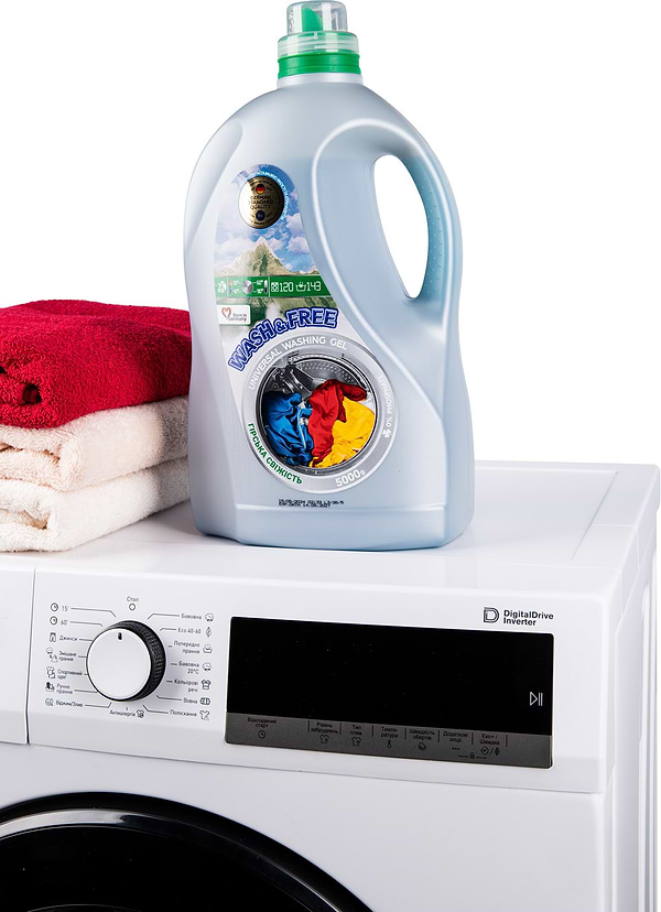 Фото - Гель для стирки WASH & FREE Универсальный Горная свежесть 5000г
