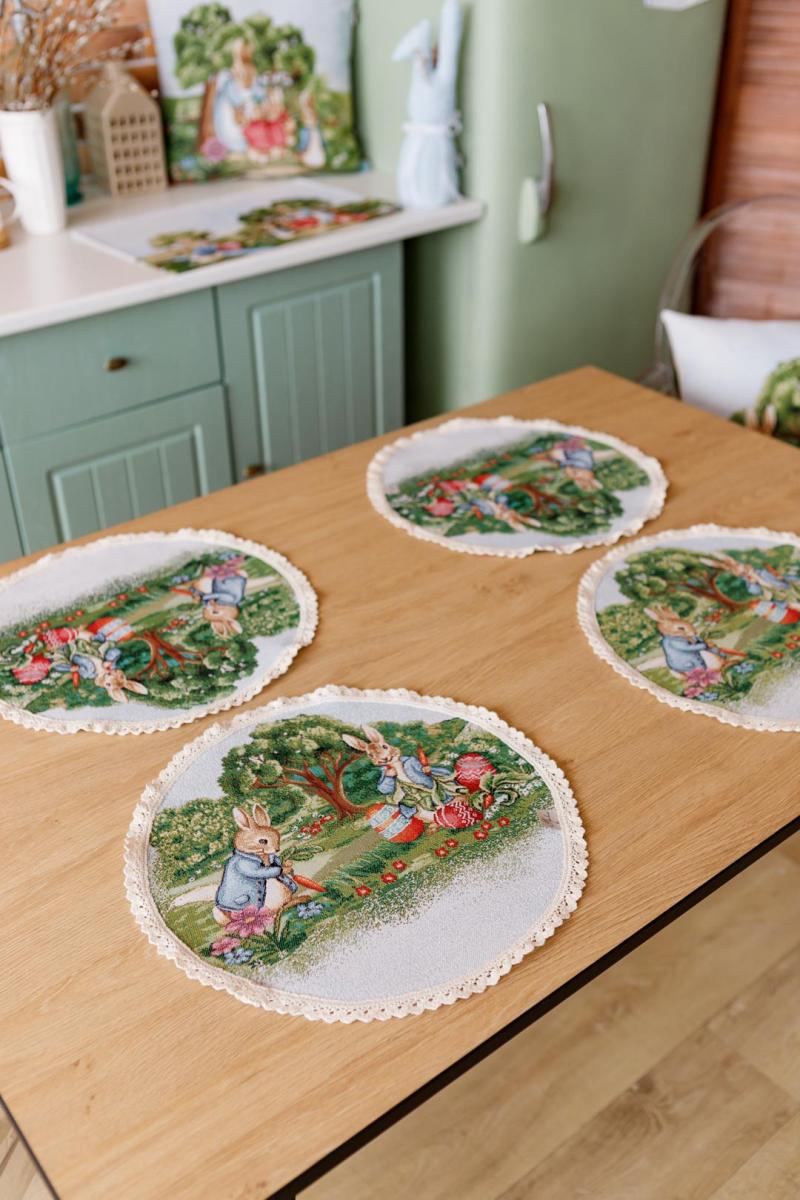 Фото - Салфетка для сервировки Прованс Лужайка заяц D35 см (034341)