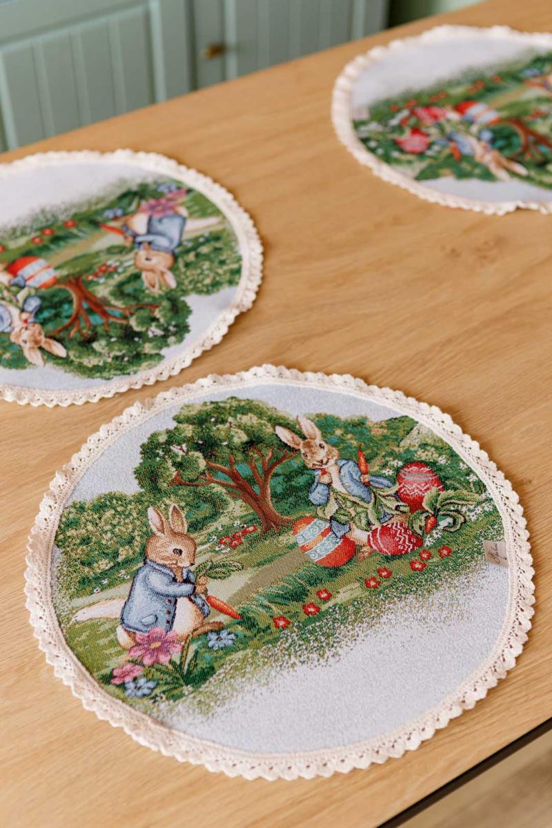 Фото - Салфетка для сервировки Прованс Лужайка заяц D35 см (034341)