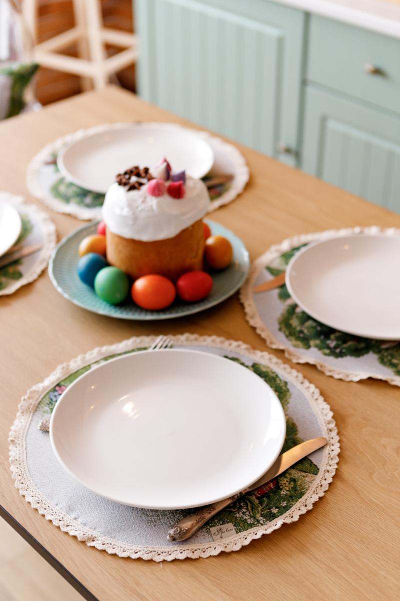 Фото - Салфетка для сервировки Прованс Лужайка заяц D35 см (034341)