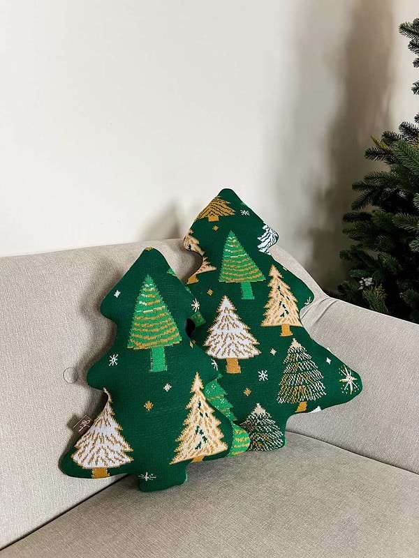 Фото - Подушка декоративная Прованс Елка зеленая с рисунком 50 см (038919)