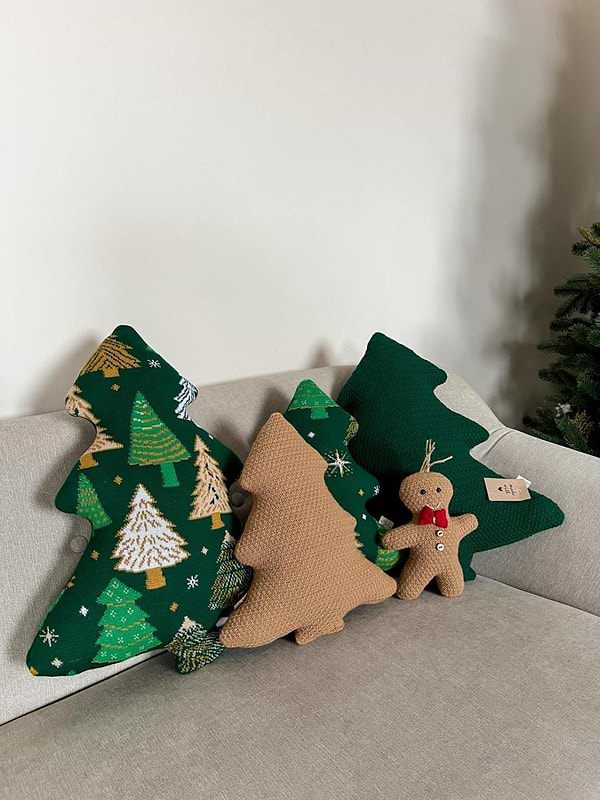 Фото - Подушка декоративная Прованс Елка зеленая с рисунком 50 см (038919)