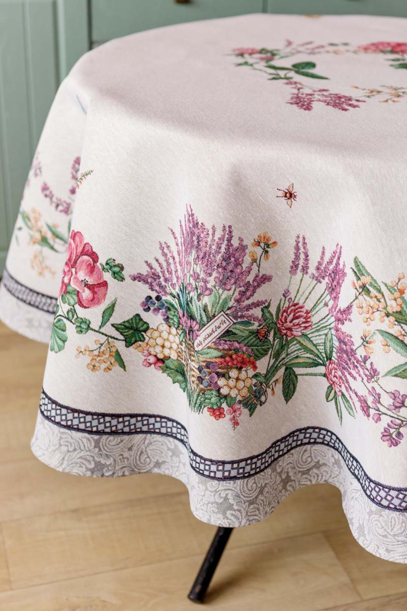 Фото - Скатертина овальна Прованс Лавандове поле 135х180 см (034197)