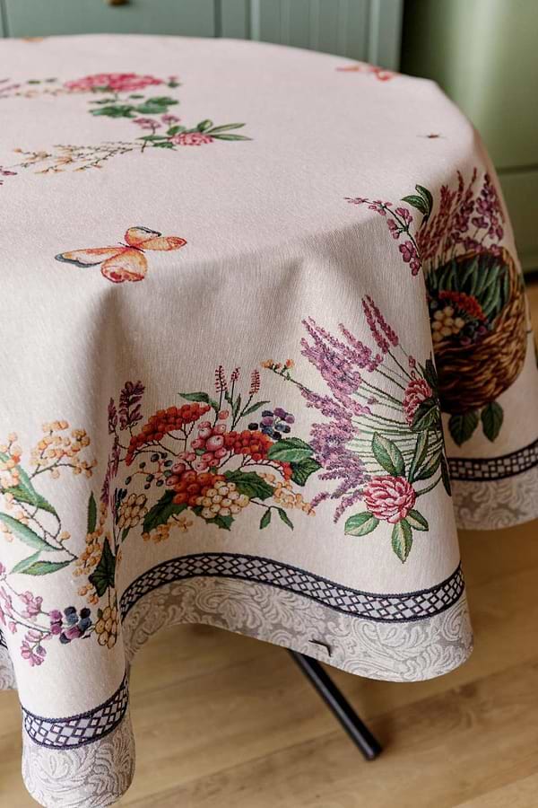 Фото - Скатертина овальна Прованс Лавандове поле 135х240 см (034199)