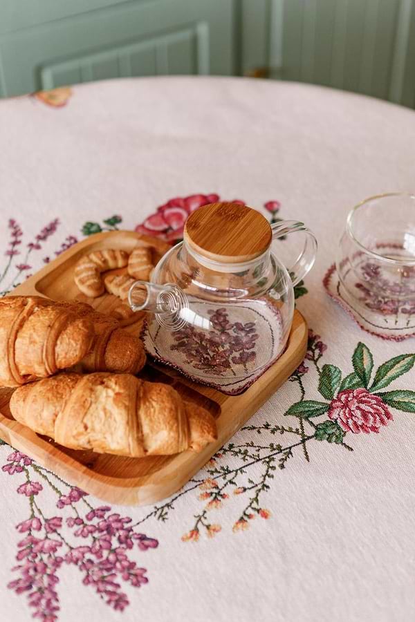 Фото - Скатертина овальна Прованс Лавандове поле 135х180 см (034197)