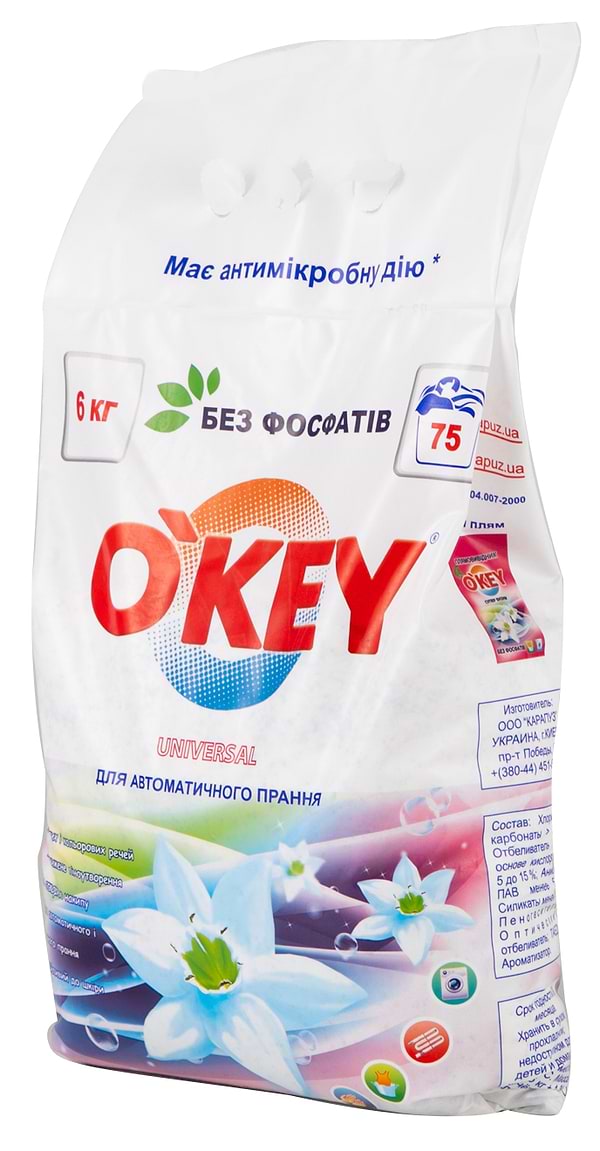 Фото - Стиральный порошок O'key Universal автомат, 6 кг
