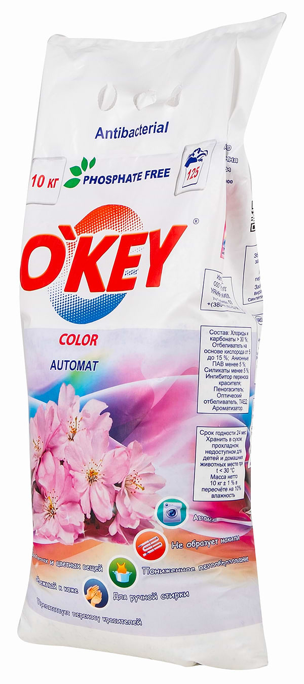 Фото - Пральний порошок O'key Квітковий букет color автомат, 10 кг