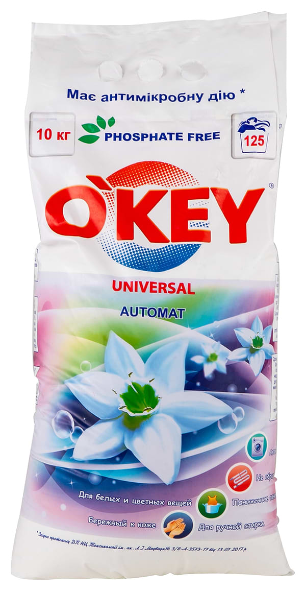 Фото - Стиральный порошок O'key Universal автомат, 10 кг