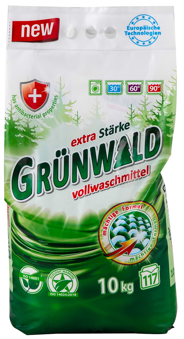 Фото - Пральний порошок GRUNWALD Гірська свіжість 10 кг (GRL06609)