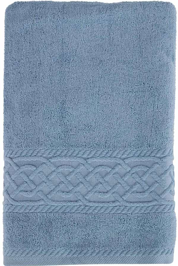 Фото - Полотенце банное Aisha жаккард, бордюр шанель серо-голубой 70х140 (4820190498601)