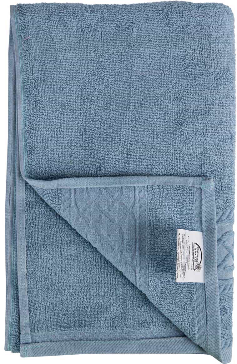 Фото - Полотенце банное Aisha жаккард, бордюр шанель серо-голубой 70х140 (4820190498601)