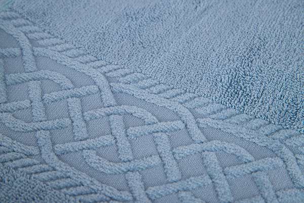 Фото - Полотенце банное Aisha жаккард, бордюр шанель серо-голубой 70х140 (4820190498601)