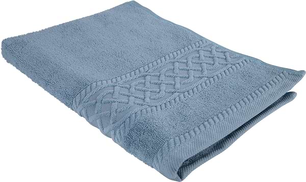 Фото - Рушник для обличчя Aisha жакард, бордюр шанель сіро-блакитний 50х90 (4820190498564)