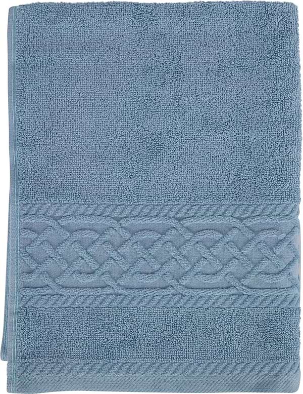 Фото - Рушник для обличчя Aisha жакард, бордюр шанель сіро-блакитний 50х90 (4820190498564)