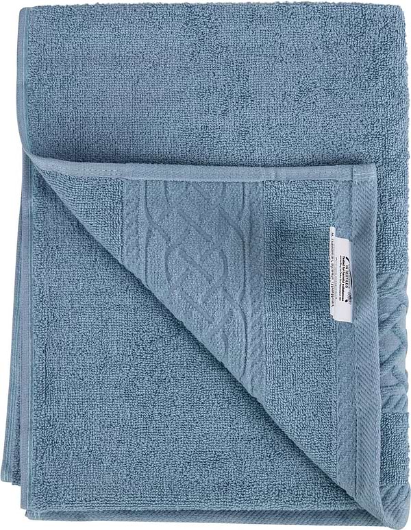 Фото - Рушник для обличчя Aisha жакард, бордюр шанель сіро-блакитний 50х90 (4820190498564)