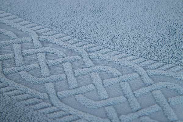 Фото - Рушник для обличчя Aisha жакард, бордюр шанель сіро-блакитний 50х90 (4820190498564)