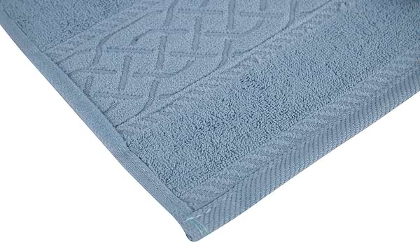 Фото - Рушник для обличчя Aisha жакард, бордюр шанель сіро-блакитний 50х90 (4820190498564)