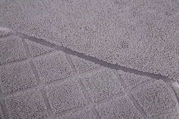 Фото - Полотенце банное Aisha жаккард, бордюр ромбы серый 70х140 (4820190498663)