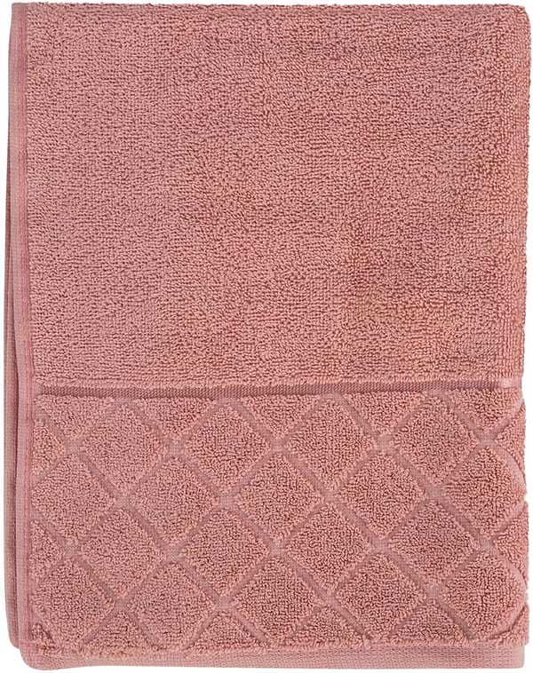 Фото - Полотенце для лица Aisha жаккард, бордюр ромбы розовый 50х90 (4820190498649)