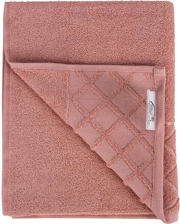 Фото - Полотенце для лица Aisha жаккард, бордюр ромбы розовый 50х90 (4820190498649)
