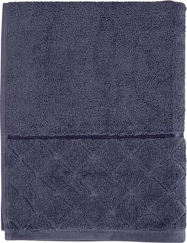 Фото - Рушник для обличчя Aisha жакард, бордюр ромби темно-васильковий 50х90 (4820190498632)