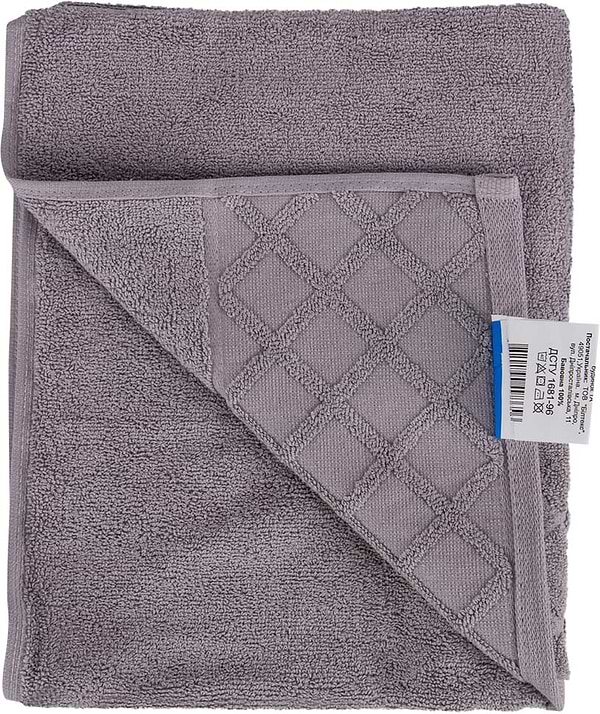 Фото - Полотенце для лица Aisha жаккард, бордюр ромбы серый 50х90 (4820190498656)