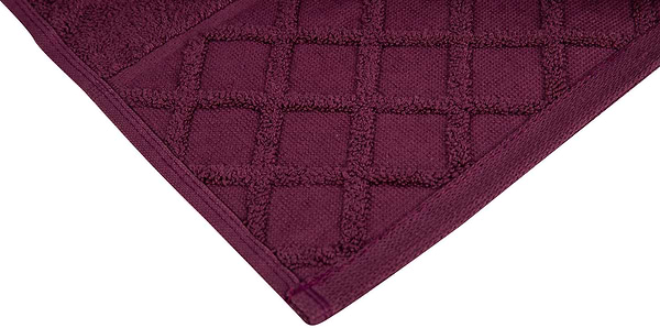 Фото - Полотенце для лица Aisha жаккард, бордюр ромбы винный 50х90 (4820190498625)