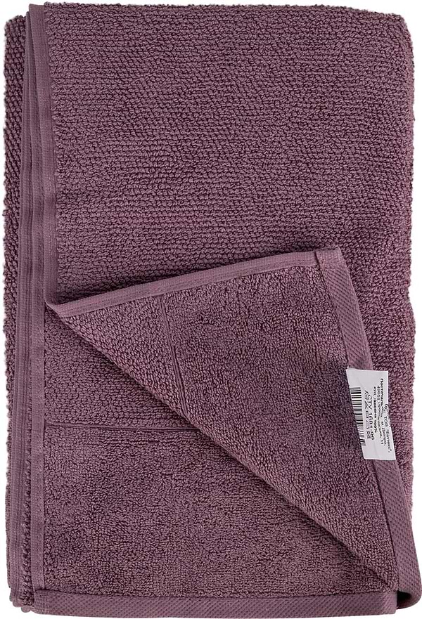 Фото - Рушник банний Aisha рис ефект пудрово-фіолетовий 70х140 (4820190498762)