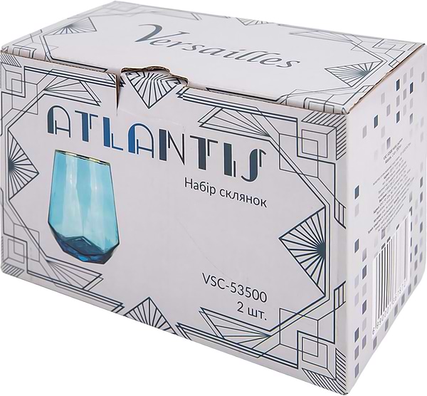 Фото - Набір склянок Versailles Atlantis 500 мл 2 шт. (VSC-53500)