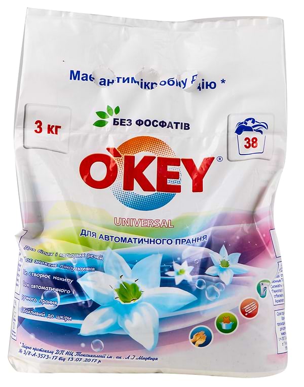 Фото - Уценка - Стиральный порошок O'key Universal автомат, 3 кг