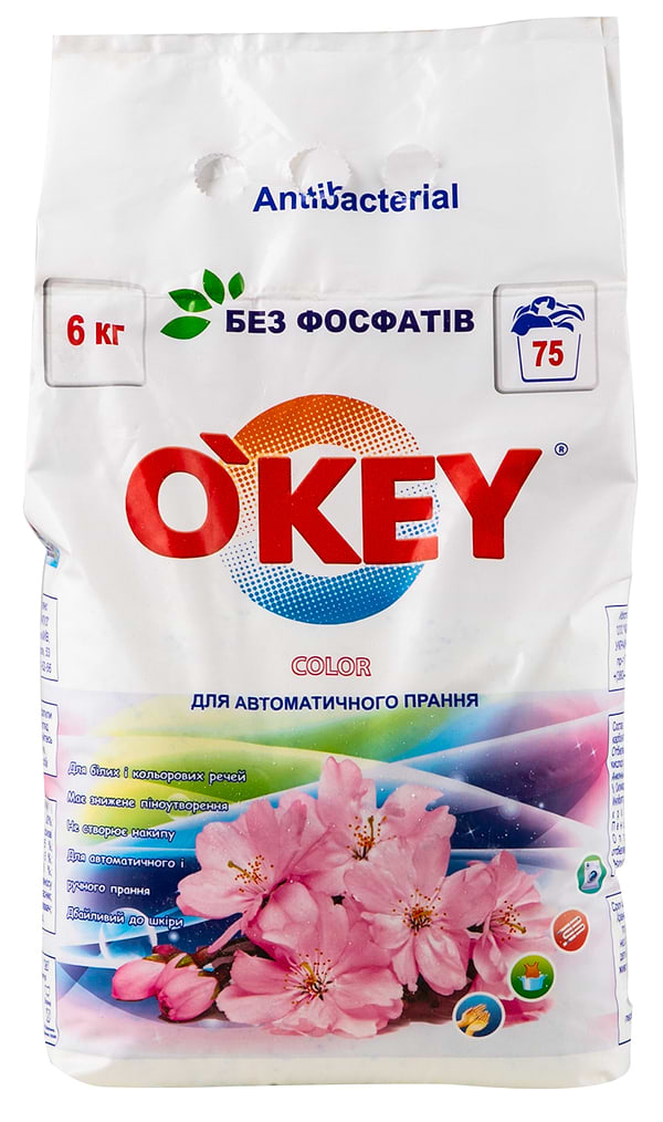 Фото - Пральний порошок O'key Квітковий букет color автомат, 6 кг