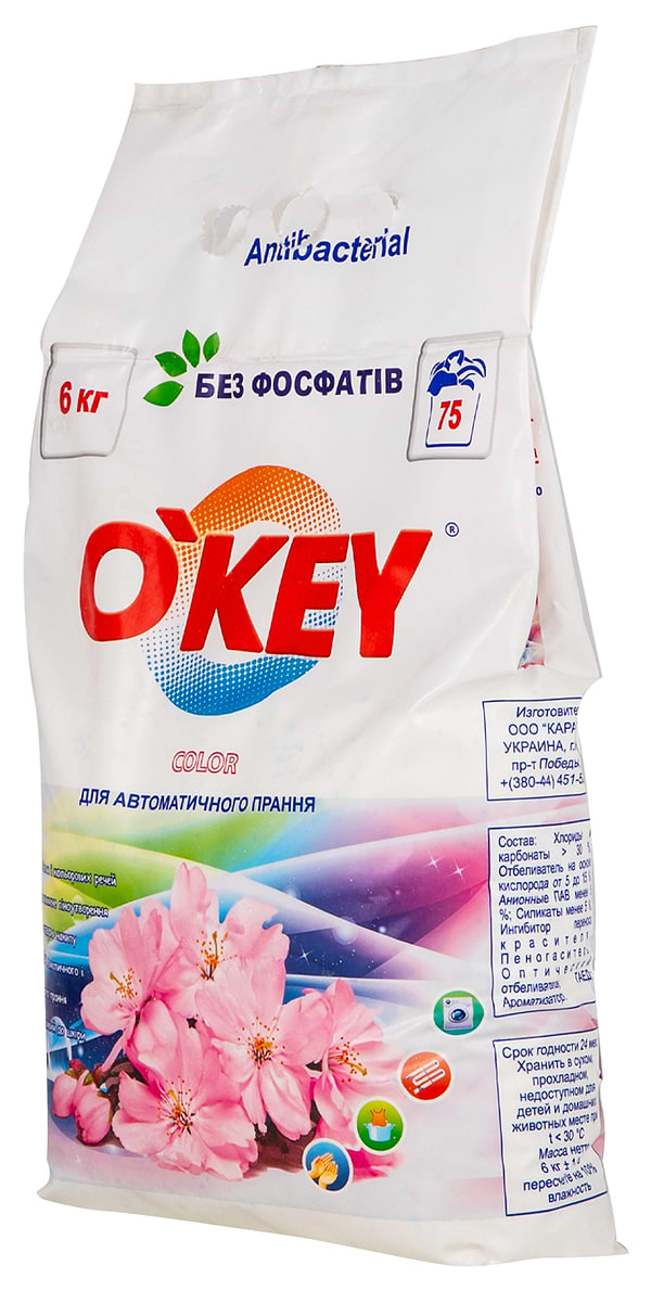 Фото - Пральний порошок O'key Квітковий букет color автомат, 6 кг